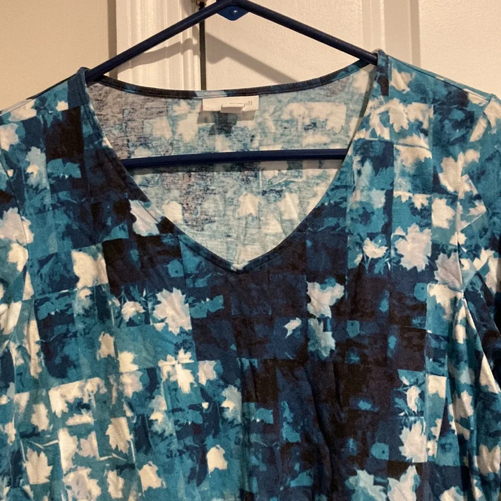 PureJill Teal Blue Shirt with Pockets - Picture 2 of 8